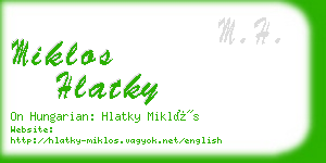 miklos hlatky business card